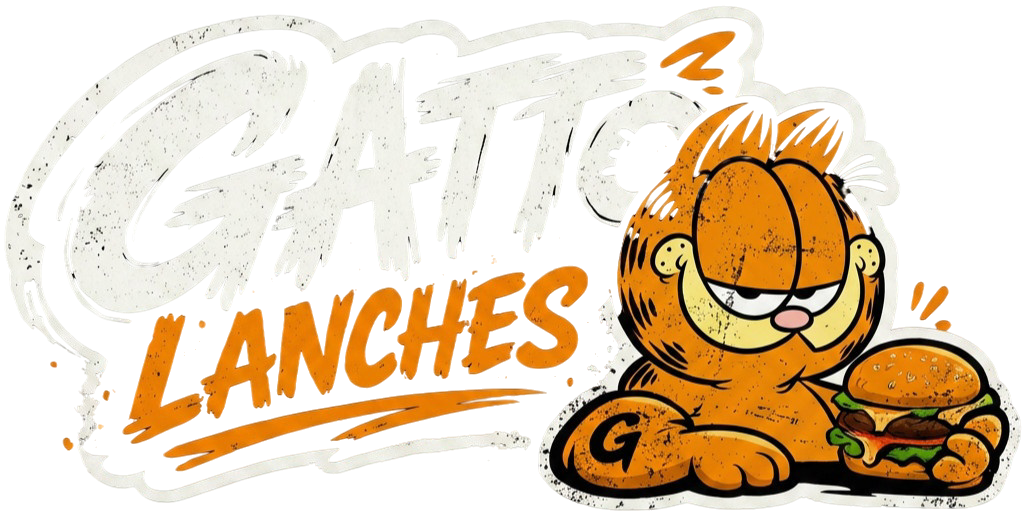 Gatto Lanches — mascote gato com hambúrguer